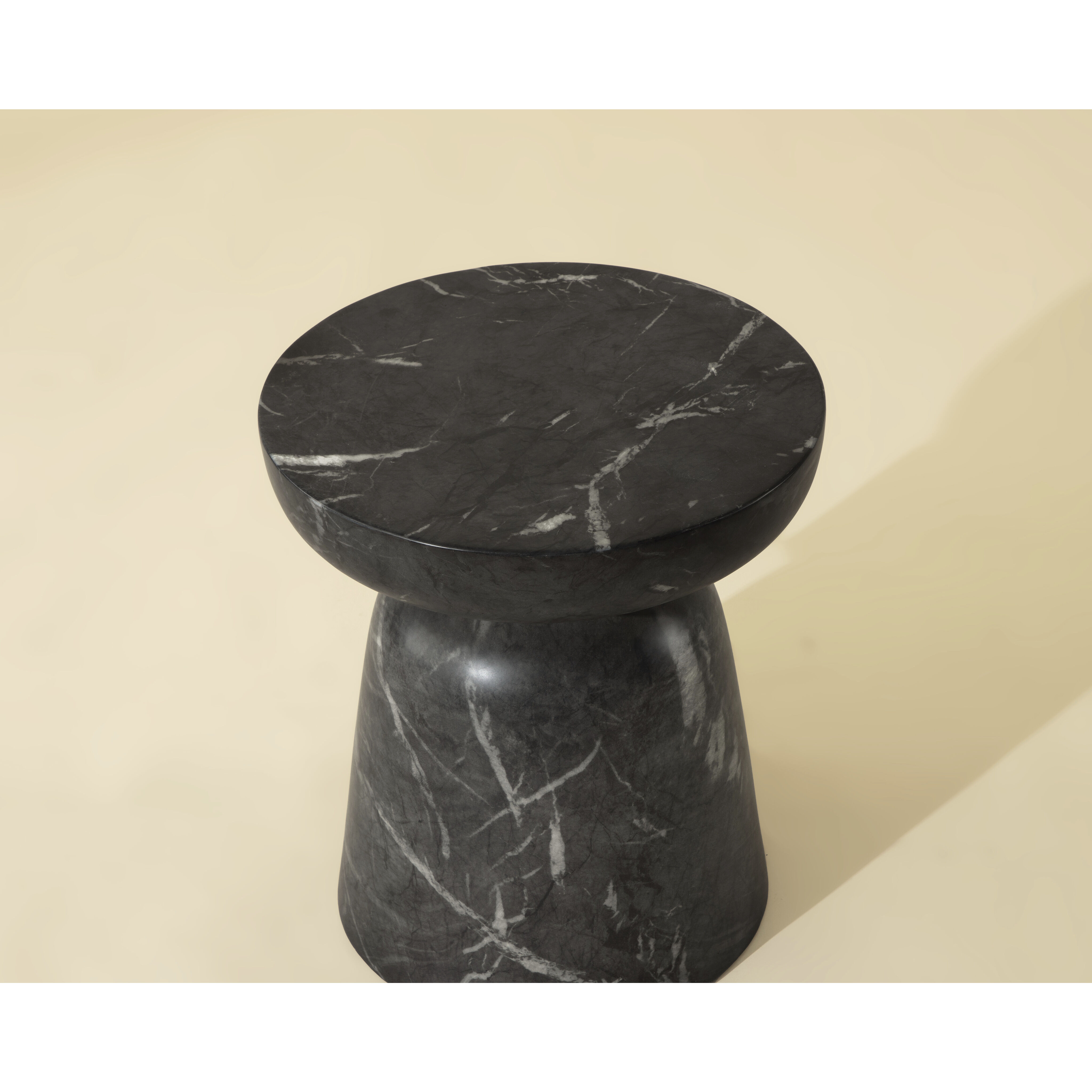Lucida 20 X 18 inch Marble Look / Black Outdoor End Table
